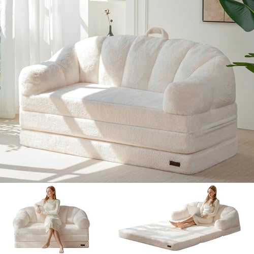 MAXYOYO Folding Sofa Bed, 2 in 1 Convertible Sofa to Lounger Comfy Loveseat Bean Bag Chair for...