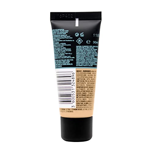 Maybelline New York Fit Me! MATTE&PORELESS Make-up Nr. 118 Light Beige, Flüssiges Make-up, Passt Sich Dem Hautton An, Feuchtigkeitsspendend, Mattierend, Leichte Bis Mittlere Deckkraft, 30 Ml