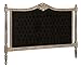 Biscottini Testiera Letto Matrimoniale Imbottita Nera 180x134x6 cm | Testata Letto Matrimoniale Artigianale in Legno | Testata Letto in Stile Barocco