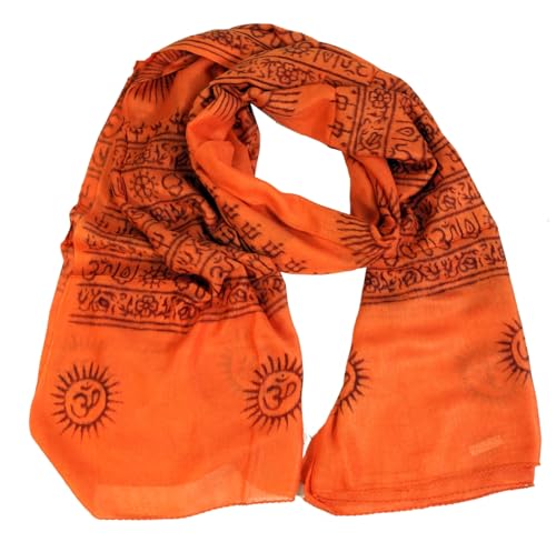 GURU SHOP Dünnes Baba Tuch, Benares Lunghi - Orange, Herren/Damen
