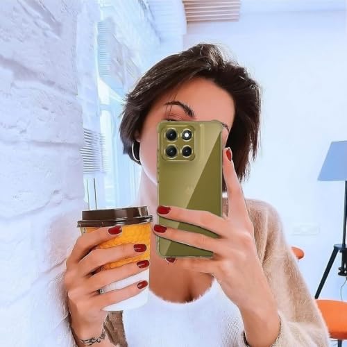 Image of Lustree Back Cover Transparent Case Compatible with Motorola Moto Signature 5G | Clear TPU Shockproof Case with Four Corner Protection & Raised Camera Guard | Slim Protective Cover