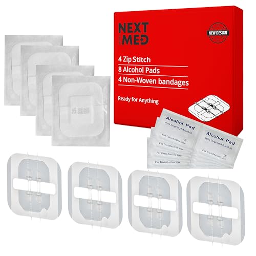 NEXT LEVEL MED Zip-Stitch Wounds & Cuts Closure Kit - Comprehensive First-Aid Set with 4 Zip-Stitch Variations Complete Wound Care Without Stitches