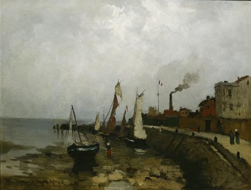 Tableau Port en France Fritz Thaulow pour sublimer votre déco de bureau