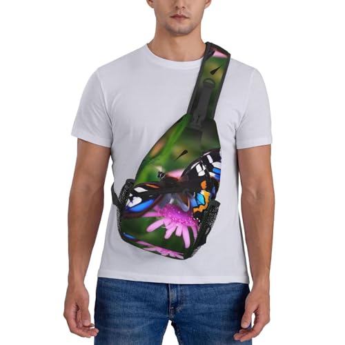 Mochila urbana bandolera con estampado de mariposas miniatura 7