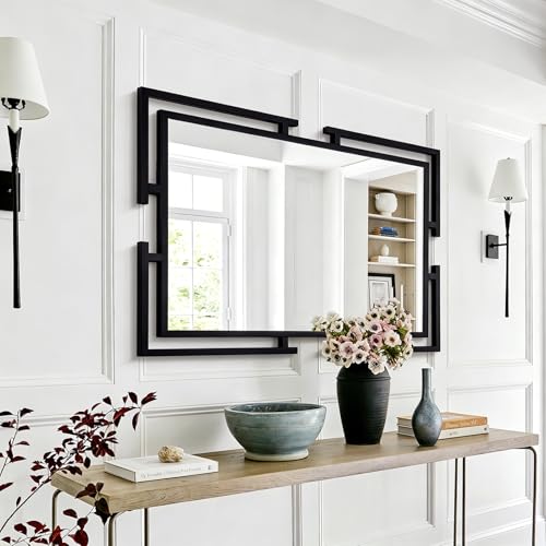Autdot Large Wall Mirror for Living Room, 28'x40' Black Decorative Wall Mirror for...