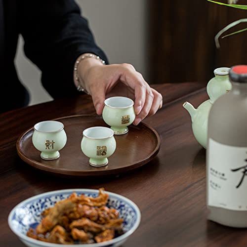 Service à saké chinois traditionnel rétro, ensemble céramique avec plateau