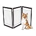 Internet's Best Traditional Wire Dog Gate | 3 Panel | 30 Inch Tall Pet Puppy Safety Fence | Fully Assembled | Durable MDF | Folding Z Shape Indoor Doorway Hall Stairs Free Standing | Espresso