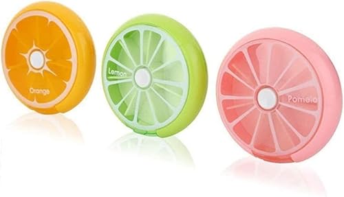 Organizzatore settimanale di pillole, Confezione da 3 portapillole, rotondi, 7 giorni, portapillole, 7 scomparti, portapillole piccolo, portapillole settimanale portatile, portapillole da viaggio, fac