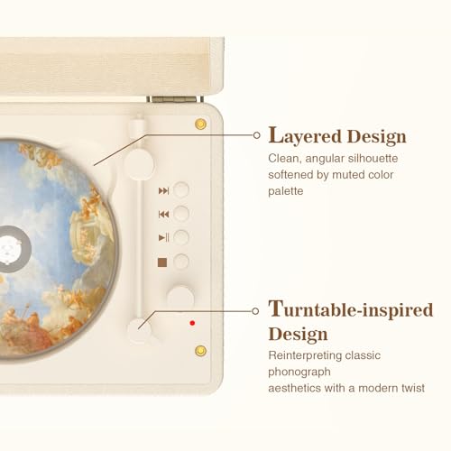 Image of Portable CD Player, Wireless Reception Function, Retro Built-in Speaker, CD Player, Rechargeable, Multi-functional, Earphones, AUX, TF Card, USB Memory Playback, Language Learning, Stress