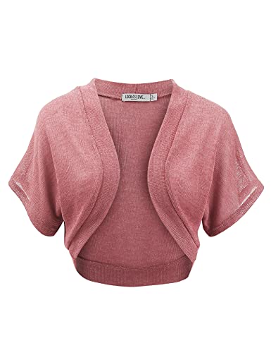 Image of Lock and Love Women's Versatile Open Front Lightweight Short Sleeve Bolero Shrug
