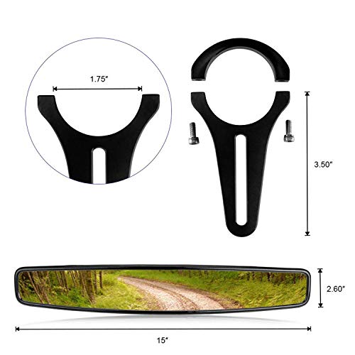 Conpus Utv Mirror, Rzr Rear View Mirror, Wide Panoramic 15" Ultra Atv Utv Mirror 1.75" Clamps Convex Design Compatible With Polaris Rzr 800 900 1000 Turbo Pro Xp, Pioneer 1000, Arctic Cat Wildcat 2021 #TOP1