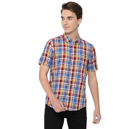 Image of Pepe Jeans Men's Cotton Rob Y /D Twill Checks Regular Fit Shirt