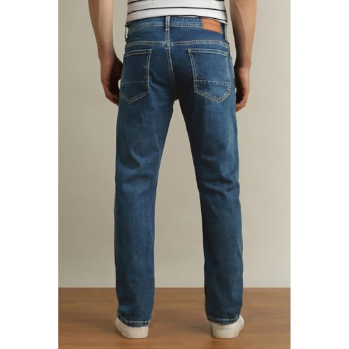 Image of Peter England Men's Regular Fit Denim Jeans for Daily Casual Wear