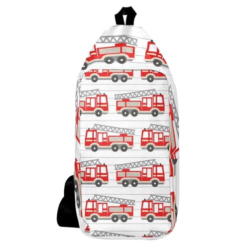 Mochila bandolera de camión de bomberos multicolor de 16x36.5cm para viajes