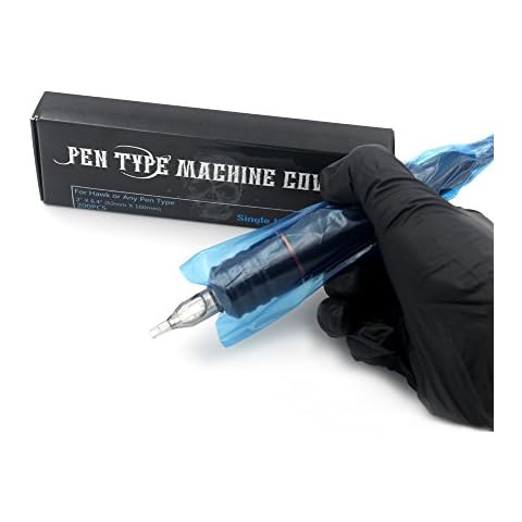 EZ Tattoo Machine Covers - 200pcs (2 inch X 6.6 inch) Disposable Tattoo Pen Machine Bags Blue Cartridge Machine Sleeves for Wireless Battery Tattoo Pen Machine (Blue) Cover
