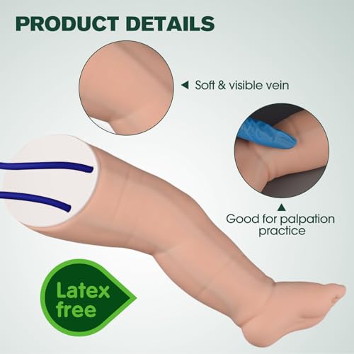 Image of Ultrassist Pediatric IV Leg Kit, Pediatric IV and Phlebotomy Practice Kit for IV Training, Venipuncture Skills, Injection Practice, Clinical Nursing Training