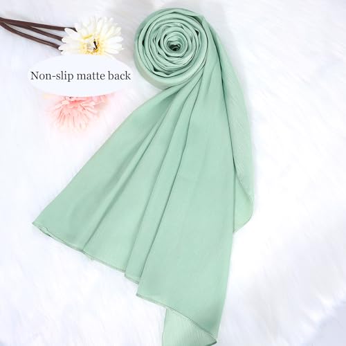 Luxury Silky Satin Hijab for Women, Shimmer Crinkle Muslim Head Scarf, Graceful Feminine Charm4