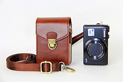 Zakao - Funda protectora para cámara Canon Powershot G7X Mark II G1X2 G10 G11 G12 G15 G16 G1X SX700 SX520 SX530 SX170 con correa para el hombro (café)