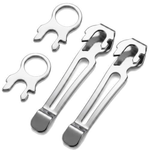 Quick Release Pocket Clip + Lanyard Ring Set for Multitool - 2 Pack