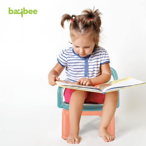Image of Baybee Plastic Baby Chair for Study Table with Cushion Seat, High Backrest & Booster Support for Toddlers 1 to 4 Years (Green)