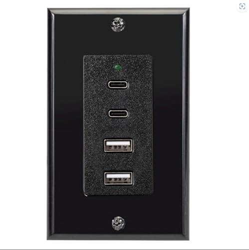 Chargeur mural double USB A et C idéal pour un salon moderne sans câbles visibles
