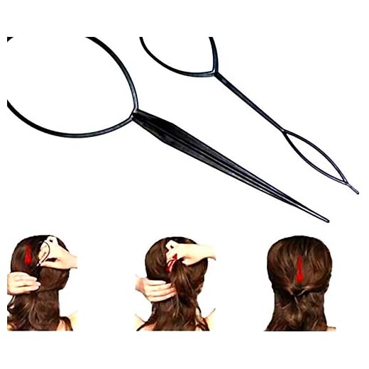 Da.Wa Fabricante de Pelo Herramienta de Peluquería de Moda Donut Hair Bun Maker,Juego de 2 Negro