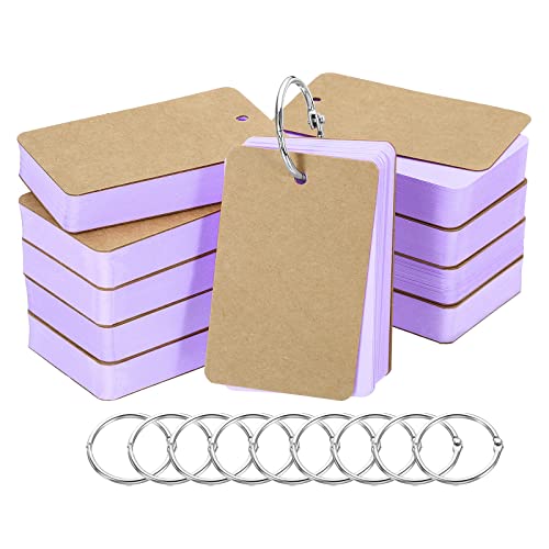 Tarjetas flash de estudio PATIKIL moradas, ideales para aprender idiomas y repasar exámenes