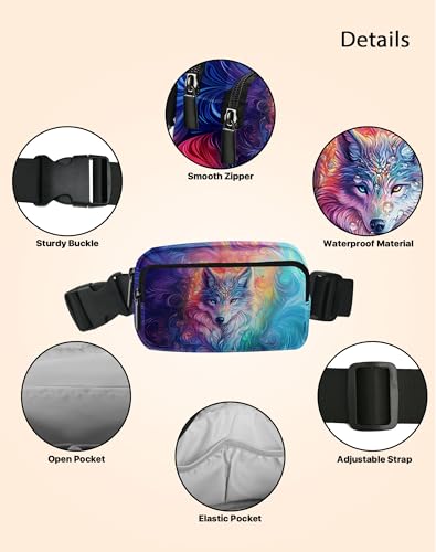 Image of Wolf Fanny Pack Lightweight Belt Bag Fashion Waist Pouch | Waterproof, Crossbody Bags for Women, Sports, Running, Traveling, Hiking