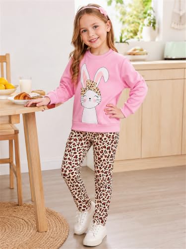 Image of Little Girls Clothes Sets - Cute Sweatshirts Top Shirt & Leggings 2 Piece Kids Fall Winter Outfits Toddler Clothing