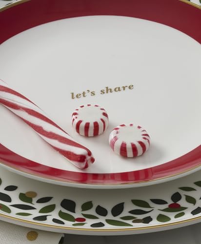 Image of kate spade new york Evergreen Rim Accent Plates, Service For 4, Christmas Dishes, Dinnerware Set, Holiday