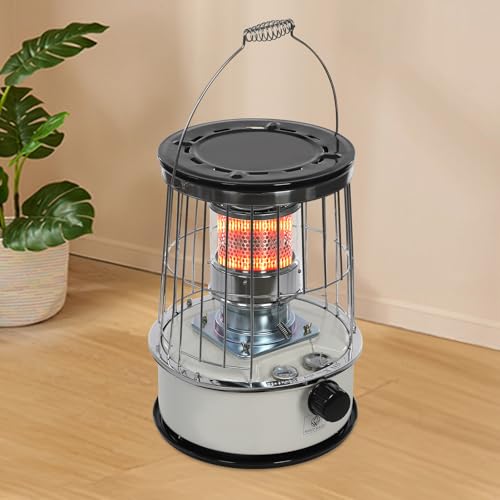 ROMYIX Portable Kerosene Heater Indoor Outdoor Kerosene Stove Burner 6L Tank Adjustable Temperature 8000-10000 BTU 22H Runtime Camping Oil Heaters for Garage Camping Power Outage