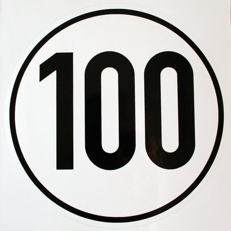 Geschwindigkeitsaufkleber 100 KM / H, Sign for motor vehicles (maximum ...