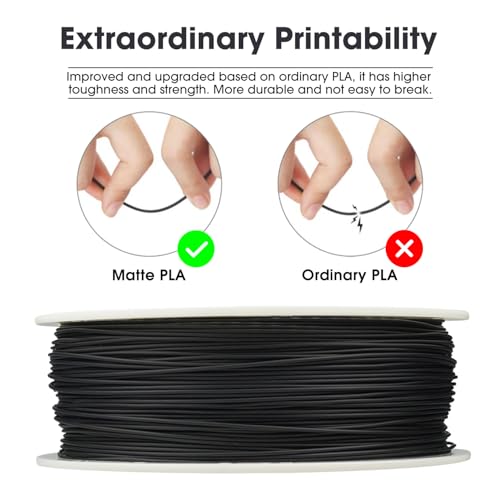 Image of eSUN Matte PLA Refilament 1.75mm and Upgarded eSpool+ Set, Reusable and Removable Filament Spool Replacement with 3D Printer Refill Matte PLA, 1KG Spoolless 3D Printing Filament, Deep Black