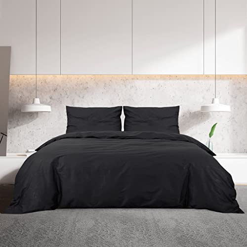 Parure de lit noire en coton de qualité supérieure douce et durable