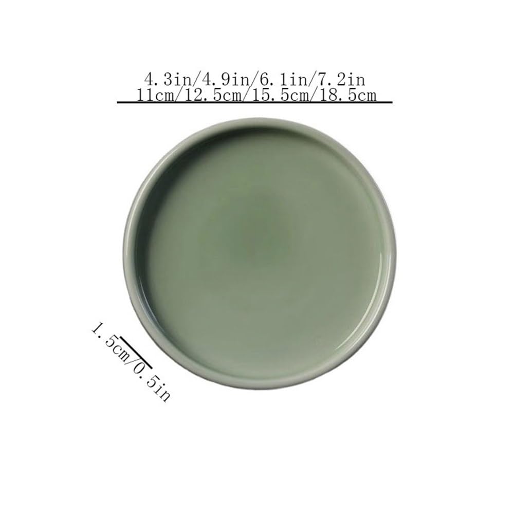 Versatile Sottovaso Rotondo for Piante, Vassoio raccogligocce for Fiori in Ceramica(Bianco,XL)