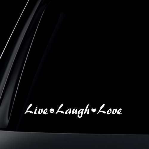 World Design Live Laugh Love Car Decal/Sticker - White