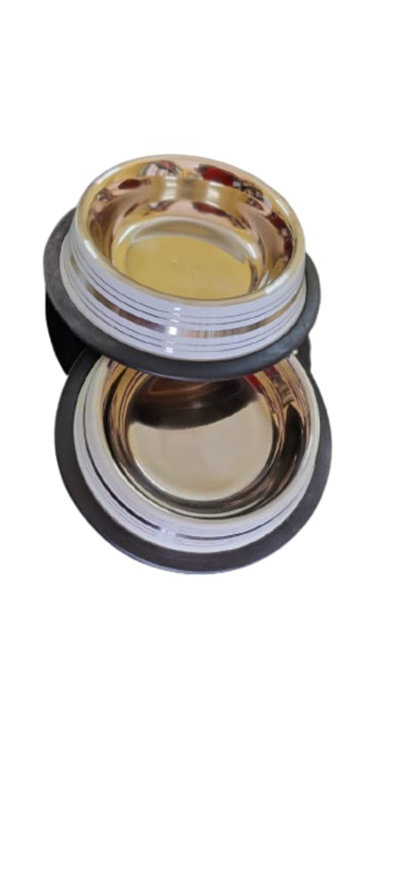 ELTON Set of 2 Stainless Steel Non tip Bowl White Silver line Very Small for Feeding Birds and Small Kittens (200 ml) (B0C2CZ6C7M) Amazon Price History, Amazon Price Tracker