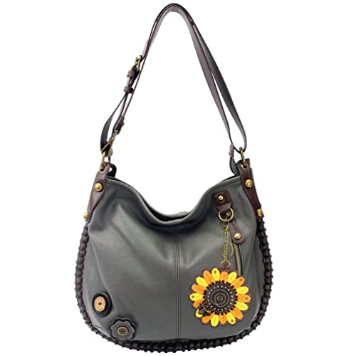 Bolso crossbody encantador convertible grande gris miniatura 1