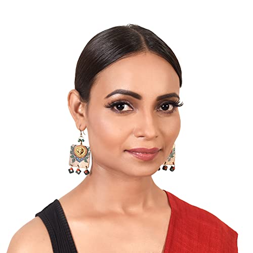Image of Handcrafted Boho & Ethnic Earrings for Women - Wooden & Brass Statement Designs in Loop, Swing & Motif Styles