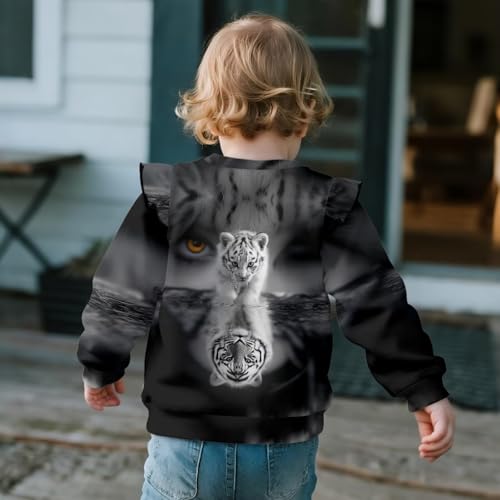 WELLFLYHOM Sweatshirts for Girls 1-8T Long Sleeve Pullover Shirts Top Graphic Fall Clothes Drop Shouder Tops3