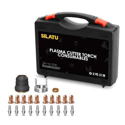 Image of SILATU 23Pcs IPT60 Plasma Cutter Torch Consumables, .030'' /.045'' Cutting Torch Kit Plasma Cutter Accessories for Blowback Pilot Arc Plasma Cutter STC850P MAX, STC650P MAX, CUT55 NHF, CUT65DS