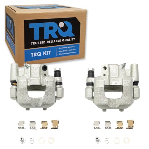 Image of TRQ Rear Brake Caliper Set Brackets Hardware Zinc Coated Compatible with 2005-2010 Scion tC
