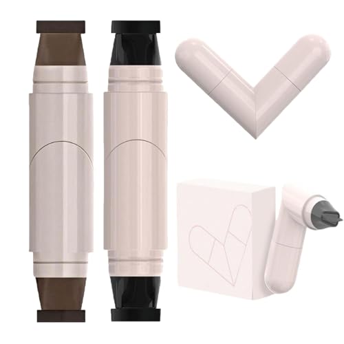 Sello delineador de ojos, lápiz de punta de ala, sello alado y lápiz de ojos de punta de fieltro, Lápiz de delineador de ojos de gel impermeable, bolígrafo con alas de ala de doble extremo (2pcs)