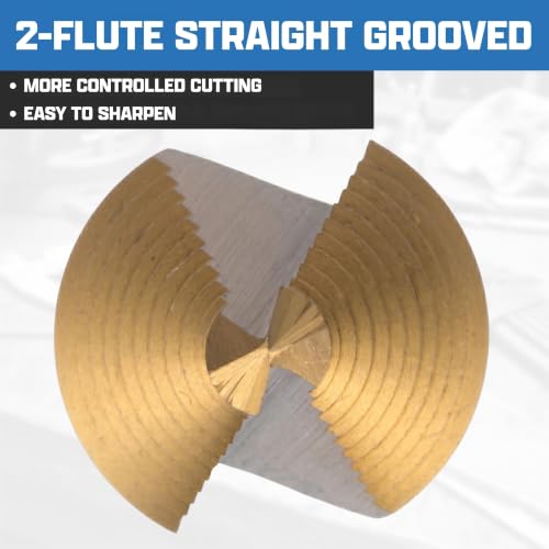 Image of NEIKO 10618A Step Drill Bit, 1 Step 7 /8 inch Straight High Speed Steel, Titanium Nitride Coated, 3 /8 inch Tri-Flat Step Bits for Steel, Metal, Wood, Plastic, Unibit Cone Drill Bits, Two Flute