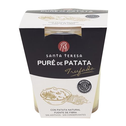 Santa Teresa - Puré de Patata Trufado con Aceite de Oliva Virgen Extra. Textura y sabor a auténtica patata. Plato 100% terminado, calentar y listo para consumir. 465g