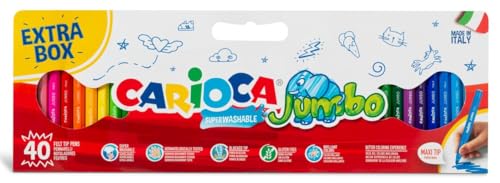Feutres super lavables Carioca avec corps octogonal et marqueurs Maxi à grande couverture