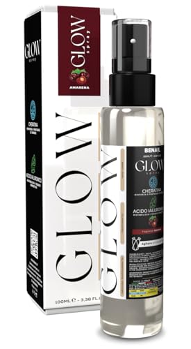 Espray Glow para el cuidado de manos en aerosol, queratina y ácido hialurónico (100 ml, amarena)