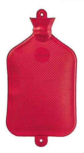 FabaCare Wärmflasche 3 Liter XXL, Naturgummi Wärmeflasche, extra groß, Gummiwärmflasche, Rot
