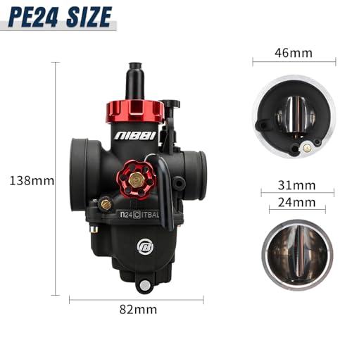 Image of NIBBI PE24 Carburetor Kit 24mm Carb with Motorcycle CNC Air Filter Fit for Pit Bike Dirtbike Minibike ATV 150cc Tao Tao SSR TTR Apollo