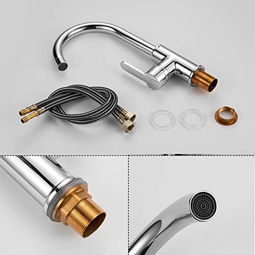 Robinet d'évier en acier brossé de qualité supérieure avec bac carré design - 8